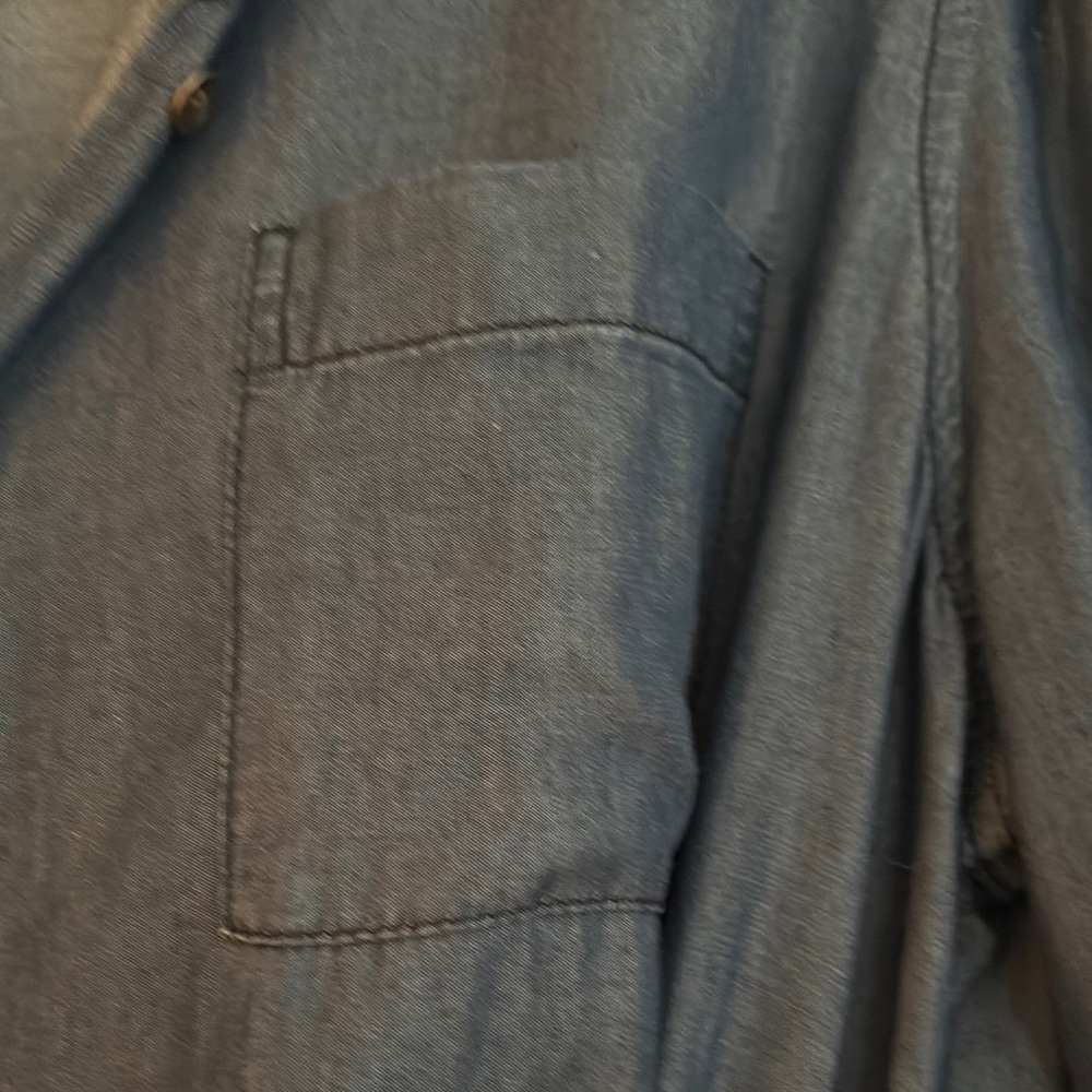 G.H. Bass & Co. Blue Dress with 3/4 Cuffed Sleeves and Notched Collar - Picture 3 of 5